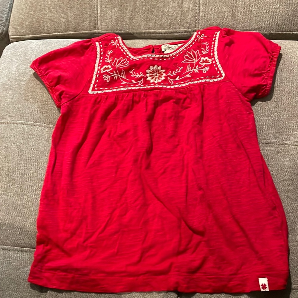 Luck brand girls small T-shirt red